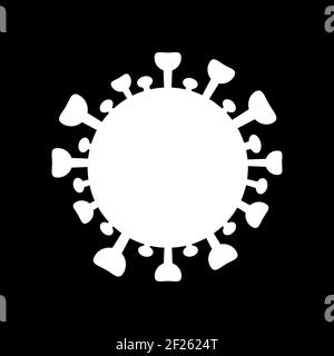 Virus-Symbol, einfacher Vektor mit schwarzem Hintergrund Stock Vektor