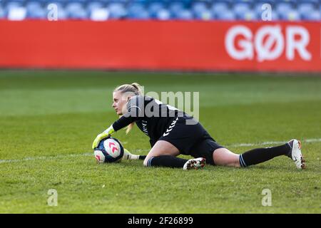 Brondby, Dänemark. März 2021, 10th. Naja Bahrencheer (20) von Brondby IF während des UEFA Women's Champions League-Spiels zwischen Brondby IF und Olympique Lyon im Brondby Stadion in Broendby, Dänemark. (Foto Kredit: Gonzales Foto/Alamy Live News Stockfoto