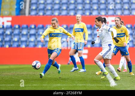 Brondby, Dänemark. März 2021, 10th. Malin Sunde (23) aus Brondby, WENN er während des UEFA Women's Champions League-Spiels zwischen Brondby IF und Olympique Lyon im Brondby Stadion in Broendby, Dänemark, gesehen wurde. (Foto Kredit: Gonzales Foto/Alamy Live News Stockfoto