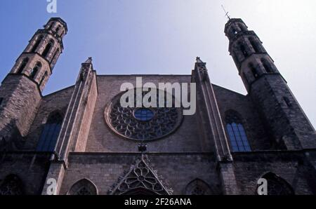 Barcelona, Spanien. Kirche Santa Maria del Mar (eingescannt von Farblider) Stockfoto
