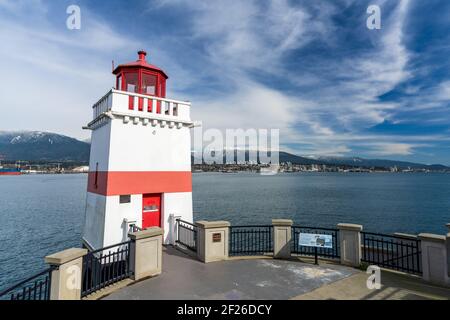 Brockton Point Lighthouse im Stanley Park. Vancouver, Kanada. Stockfoto