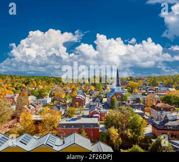 Skyline der Stadt Montpelier im Herbst, Vermont, USA Stockfoto