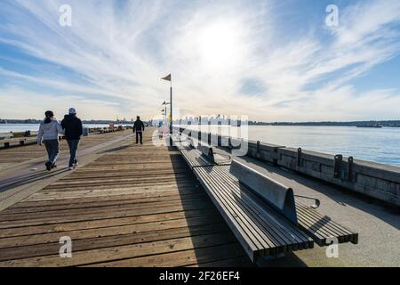 Burrard Dry Dock Pier, North Vancouver, Kanada. Stockfoto