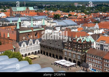 Das Rathaus der Hansestadt Lübeck Stockfoto