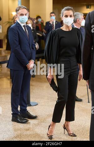 Madrid, Madrid, Spanien. März 2021, 10th. Königin Letizia von Spanien besucht 19th Konzert "in Memoriam" Opfer des Terrorismus im National Auditorium am 10. März 2021 in Madrid, Spanien Credit: Jack Abuin/ZUMA Wire/Alamy Live News Stockfoto