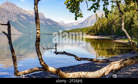 Blick auf Lake McDonald in Montana Stockfoto