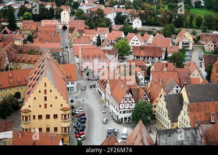 Blick auf die Skyline von Nordlingen Bayern in Deutschland Stockfoto