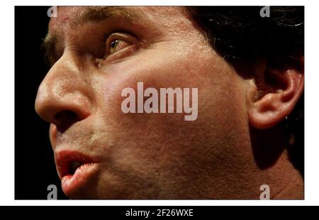 Oliver Letwin spricht im lewis Media Center in London Heute.PIC David Sandison 16/2/2004 Stockfoto