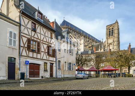 Straße in Bourges, Frankreich Stockfoto