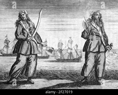 Anne Bonny, Anne Bonny und Mary Read, die weiblichen Piraten Stockfoto