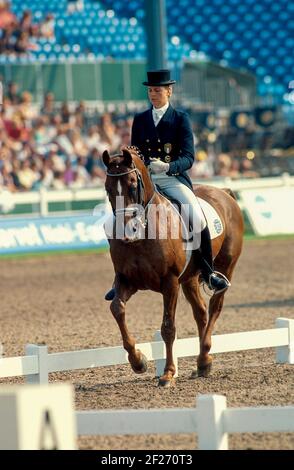 Weltreiterspiele, Den Haag, 1994, Pia Laus Reiten Adrett Stockfoto