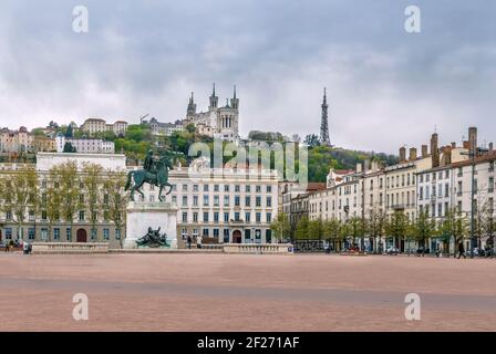 Setzen Sie Bellecour, Lyon, Frankreich Stockfoto