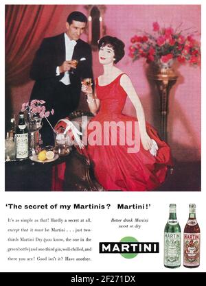 1959 britische Werbung für Martini. Stockfoto