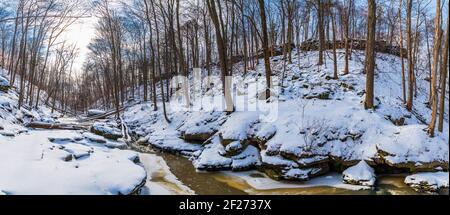 Louth Falls Conservation Area Niagara Escarpment Jordanien Ontario Kanada in Winter Stockfoto