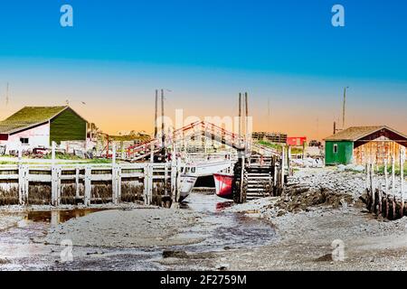 Sandford, Nova Scotia - weltweit kleinste Zugbrücke Stockfoto