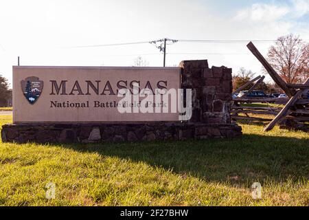 Virginia Manassas National Battlefield Park befindet sich am Ort der blutigen Bull Run Schlachten zwischen Union und konföderierten Armeen während des Bürgerkrieges. Stockfoto