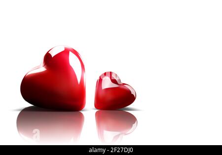 Alles Liebe zum Valentinstag. Herzförmiges Symbol der Liebe. 3d-Illustration Stockfoto