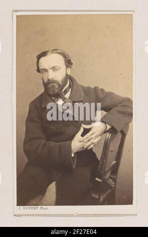 Portret van de Schilder Charles Michel Maria Verlat, Halffiguur; die Schule von Antwerpen. / Porträts Biografien Visitenkarten. / Sammlung Dupont ... Stockfoto