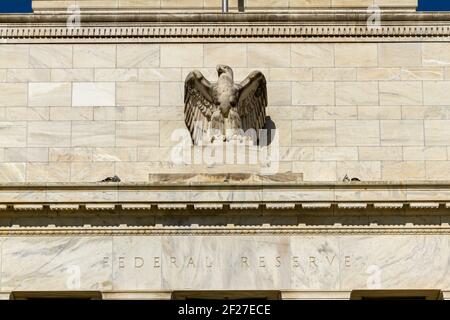 Washington DC, USA, 11/06/2020: Das Marriner S. Eccles Federal Reserve Board Building (Eccles Building), das die Hauptbüros des Verwaltungsrats von Gover beherbergt Stockfoto