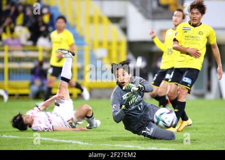 Chiba, Japan. März 2021, 10th. Kim Seung Gyu (Reysol) Fußball/Soccer : 2021 J1 Ligaspiel zwischen Kashiwa Reysol - Nagoya Grampus im SANKYO FRONTIER Kashiwa Stadium in Chiba, Japan . Quelle: Yohei Osada/AFLO SPORT/Alamy Live News Stockfoto