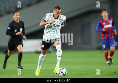 Ajinomoto Stadium, Tokio, Japan. März 2021, 10th. Douglas (Vissel), 10. MÄRZ 2021 - Fußball/Fußball : 2021 J1 Ligaspiel zwischen dem FC Tokyo 2-3 Vissel Kobe im Ajinomoto Stadium, Tokyo, Japan. Quelle: Naoki Morita/AFLO SPORT/Alamy Live News Stockfoto