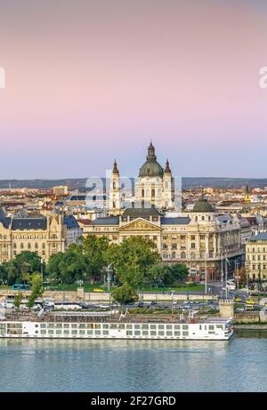 Ansicht von Budapest von der Fischerbastei, Ungarn Stockfoto