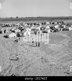 Farm Security Administration (FSA) Wanderarbeitslager. Calipatria, Imperial Valley, Kalifornien. Februar 1936. Foto von Dorothea lange Stockfoto