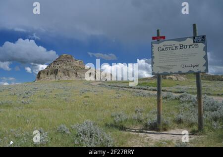 Castle Butte, Saskatchewan Stockfoto