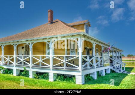 Das Florida Pioneer Museum in der historischen Florida East Coast Railway Homestead Agent's House in Florida City untergebracht. Stockfoto