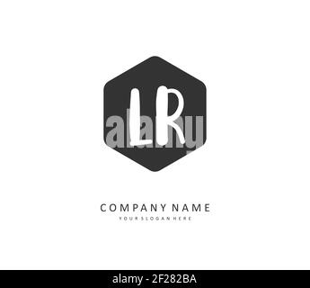 LR Initial Letter Handwriting und Signature Logo. Ein Konzept handschriftlich Initiallogo mit Template-Element. Stock Vektor