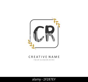 CR Initial Letter Handschrift und Unterschrift Logo. Ein Konzept handschriftlich Initiallogo mit Template-Element. Stock Vektor