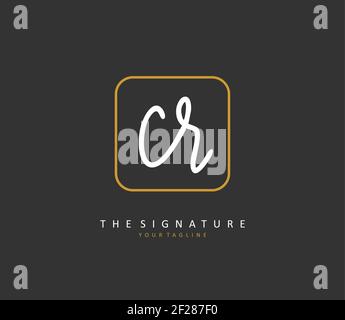 CR Initial Letter Handschrift und Unterschrift Logo. Ein Konzept handschriftlich Initiallogo mit Template-Element. Stock Vektor