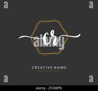 CR Initial Letter Handschrift und Unterschrift Logo. Ein Konzept handschriftlich Initiallogo mit Template-Element. Stock Vektor