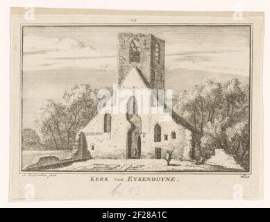 Blick auf die Ruinen der Kirche von Eiche und Dünen, 1620; Kirche von Eykenduyne 1620.Blick auf die Ruinen der Ruine der Kirche von Eiche und Dünen, EIN ehemaliges Hamlet in den Dünen zwischen Loosduinen und Den Haag, in der Situation um 1620. Einige Figuren Blick Auf Die Ruine. Stockfoto