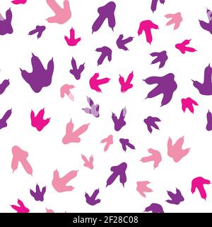 Dinosaurier Fußabdruck Spuren. Minimale Farbe Nahtloses Muster. Hintergrund mit Pfote, Klaue Raubtier. Dinosaurier Fußabdruck nahtlose Muster perfekt für Textil, Wrap und Tapete und Design Stock Vektor