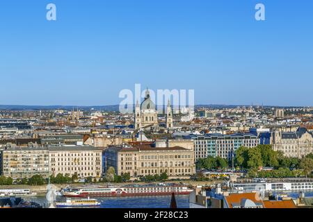 Ansicht von Budapest von der Fischerbastei, Ungarn Stockfoto