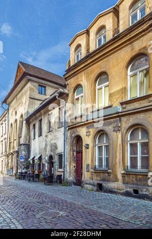 Straße im Stadtteil Kazimierz, Krakau, Polen Stockfoto