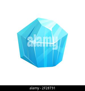 Eiskristall-Felsen, Eisberg oder gefrorener Schnee und blauer Glaswürfel, Vektor isoliert Symbol. Gletscher Eis Bergkristall von gefrorenem Wasser oder arktischen Eiszapfen Block, i Stock Vektor