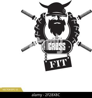CrossFit-Logo. Hallenschild für Kraftsport. Stock Vektor