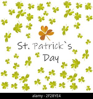 Alles gute zum St. Patrick's Tag. Weihnachtskarte. Feier grüner Hintergrund mit Kleeblatt, Girlande und Platz für Ihren Text. Vektorgrafik Stock Vektor