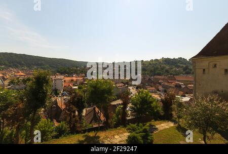 Blick über die Stadt Sighisoara in Siebenbürgen Stockfoto