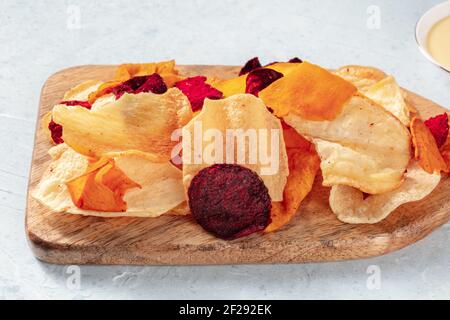 Gemüsechips aus der Nähe Stockfoto