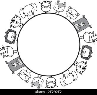 vektor Cartoon Zoo Tiere Stock Vektor