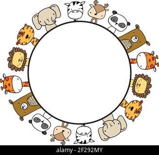 vektor Cartoon Zoo Tiere Stock Vektor