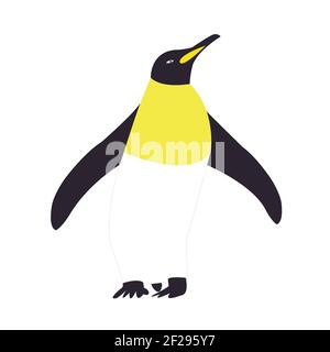 Knackiger Pinguin auf klarem weißen Hintergrund Vektorgrafik Stock Vektor