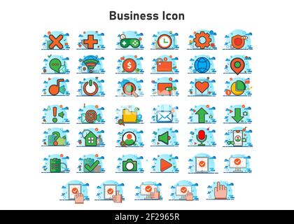 Geschäftsdarstellung. Flache Vektordarstellung. Kann für, Icon Design Element, ui, Web, App verwenden. Stockfoto