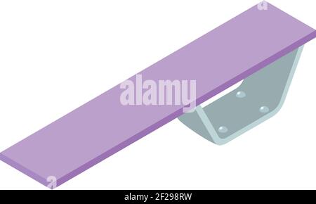 Farbenfrohes Sprungbrett-Symbol. Isometrisch von bunten Sprungbrett Vektor-Symbol für Web-Design isoliert auf weißem Hintergrund Stock Vektor