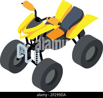 Rennrad-Quad-Symbol. Isometrische von Racing Quad Bike Vektor-Symbol für Web-Design isoliert auf weißem Hintergrund Stock Vektor