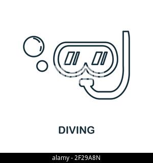 Symbol Tauchen. Einfache Illustration aus der Urlaubskollektion. Creative Diving Icon für Web-Design, Vorlagen, Infografiken und vieles mehr Stock Vektor