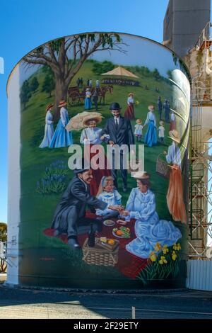 Silo Art in Colbinabbin, Victoria, Australien Stockfoto